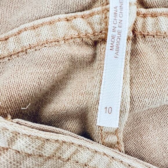 Free People Mini Skirt Womens Size 10 Tan Button Front Belted Utility Fringe - Picture 7 of 11